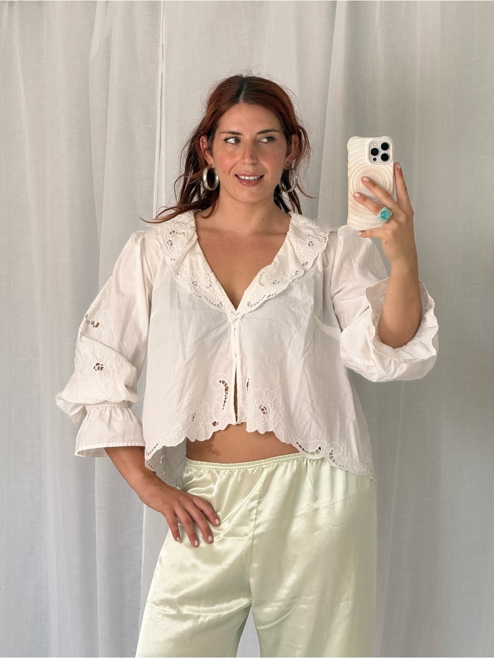 ✧ romantic eyelet lace blouse free people ✧